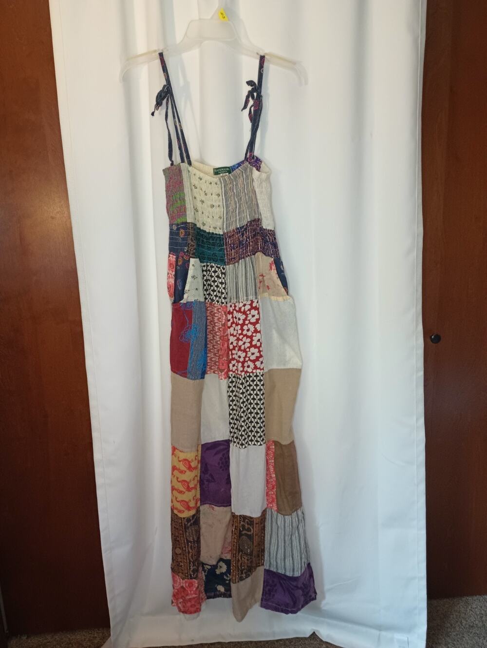 Kathmandu Imports Patchwork Jumpsuit OS Smock Wide Leg Hippie Festival Bohemian